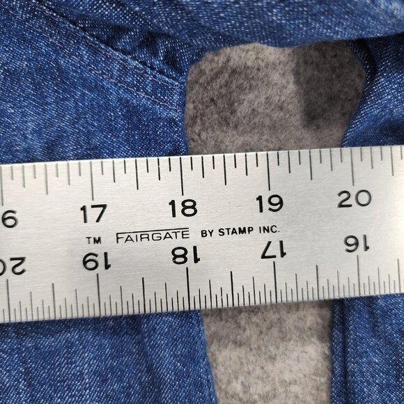 Volcom Dress Womens Small Pearl Snap Blue Denim Long Sleeve 034350 - Picture 8 of 9